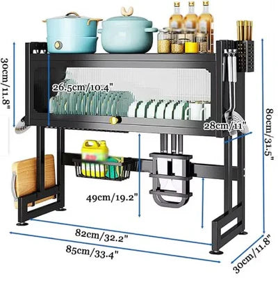 🍴 ESCURRIDOR DE PLATOS CON ESTANTE DE CRISTAL ✔️ 🚛 PAGO CONTRA ENTREGA 🚛 ⏰ ENVIO-GRATÍS ⏰