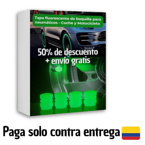 Tapa fluorescente de boquilla para neumáticos - Coche y Motocicleta |Paga 2 y recibe 4 + Envío Gratis SOLO HOY