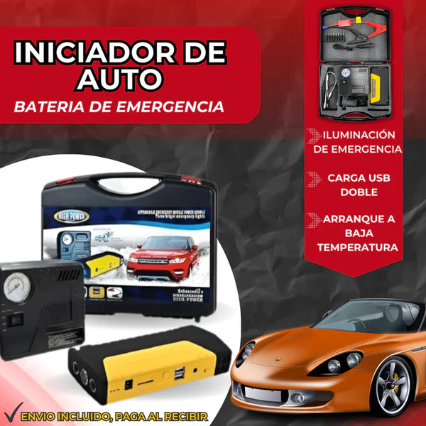 KIT ARRANCADOR DE BATERÍA POWERCAR™ + COMPRESOR INFLADOR